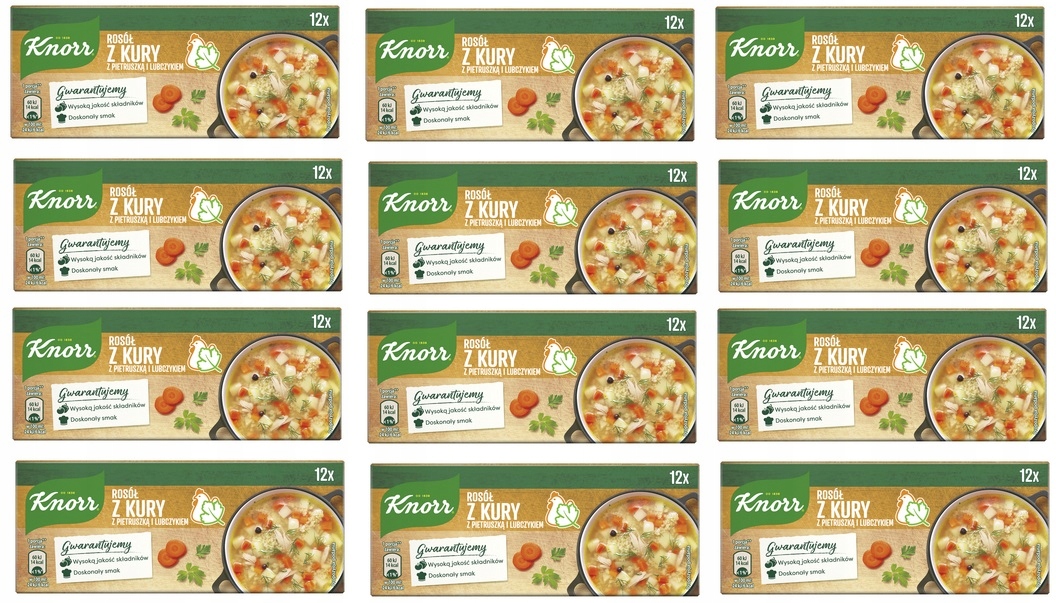 Levně 12 x 120 g Knorr Vývar ze slepice s petrželkou a libečkem, vývar Karton