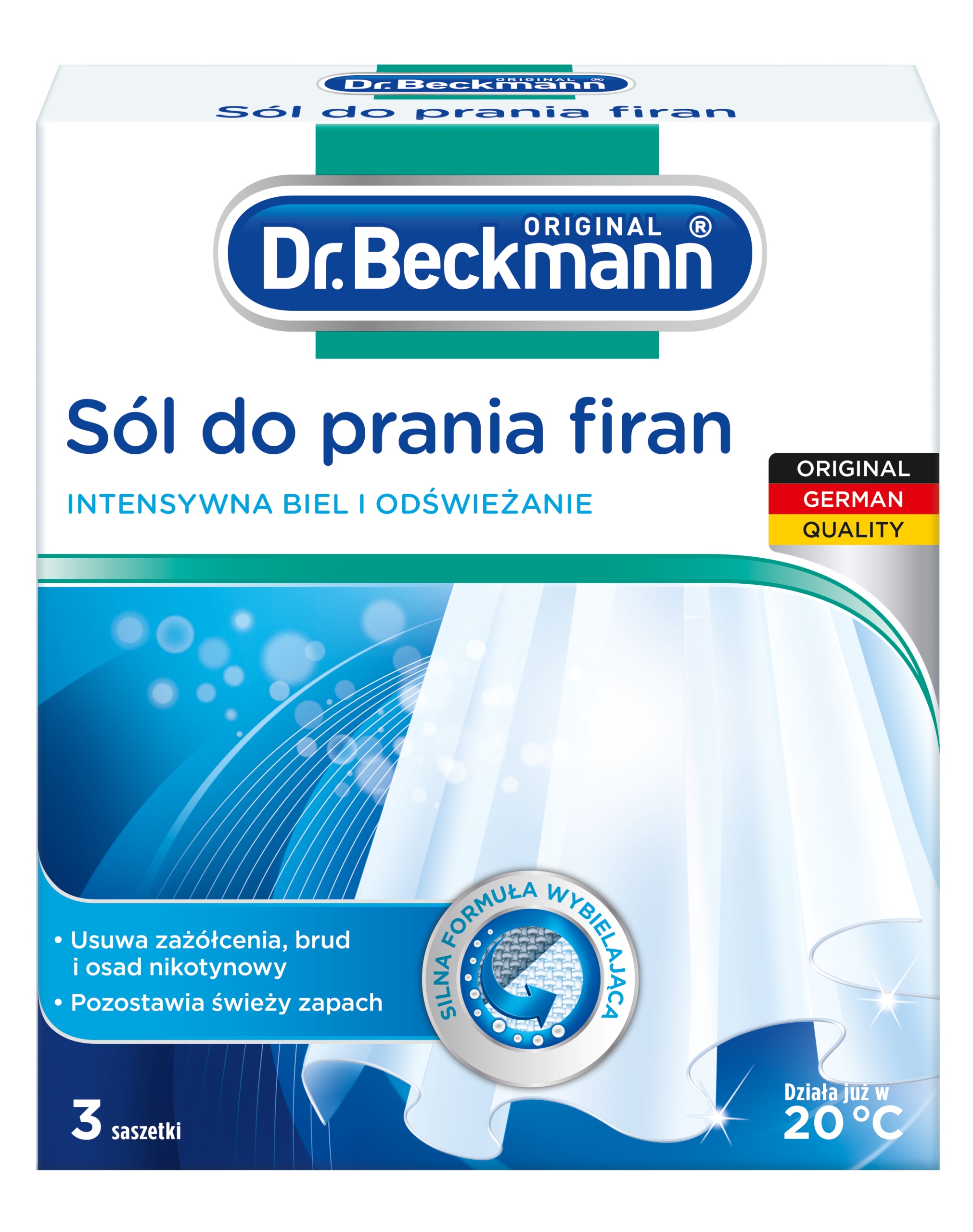 

Dr. Beckmann Sól do prania wybielania firan 3x40g