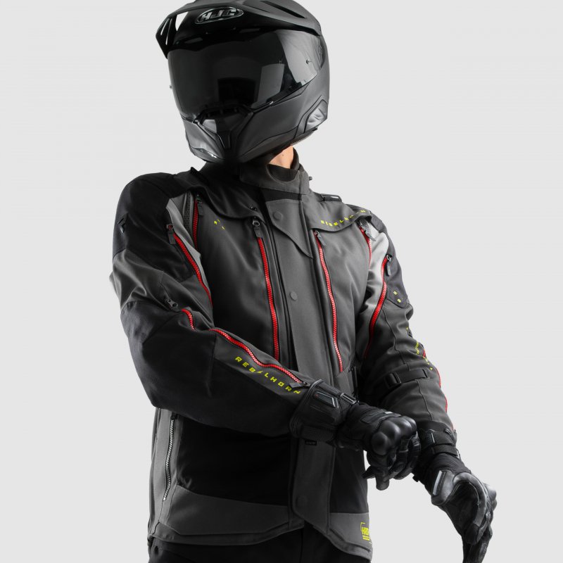 Motocyklová Textilná Bunda Hardy 3.0 Black Dark Grey Fluo Yellow 7XL
