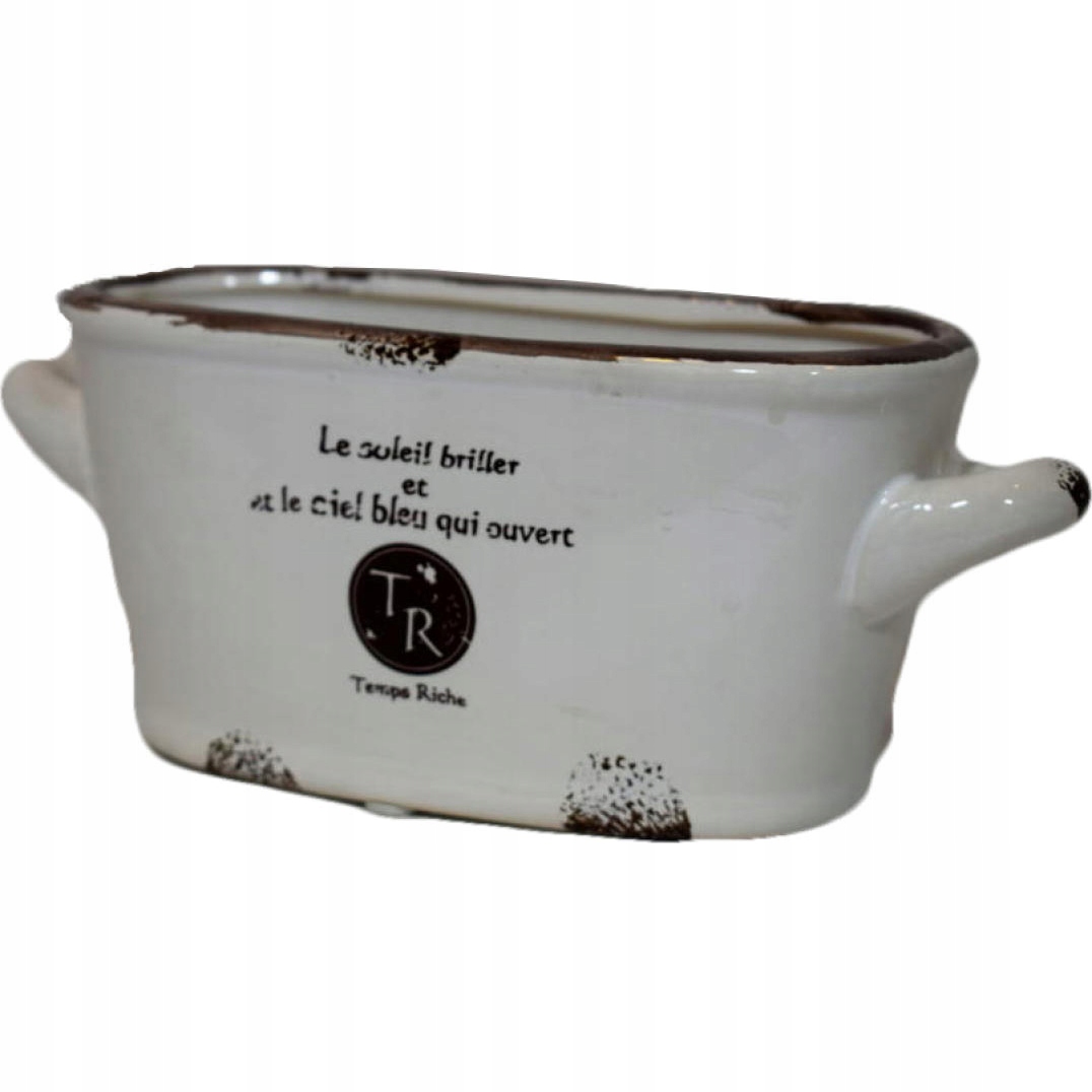 

Osłonka ceramiczna biała szkliwiona dekoracja dom