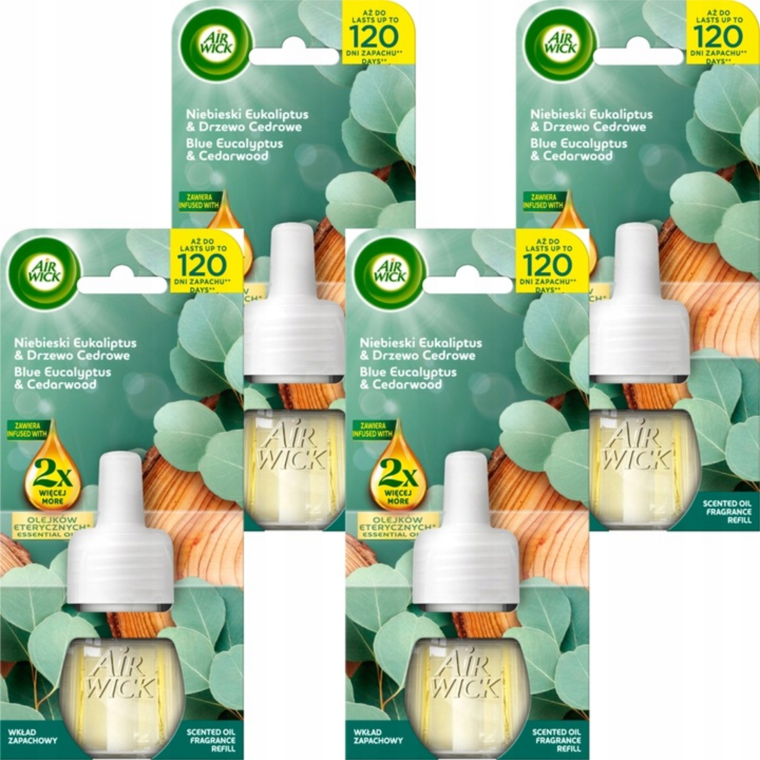 Air Wick Náhradní náplň vůně Modrý eukalyptus Cedrové dřevo 19 ml x4