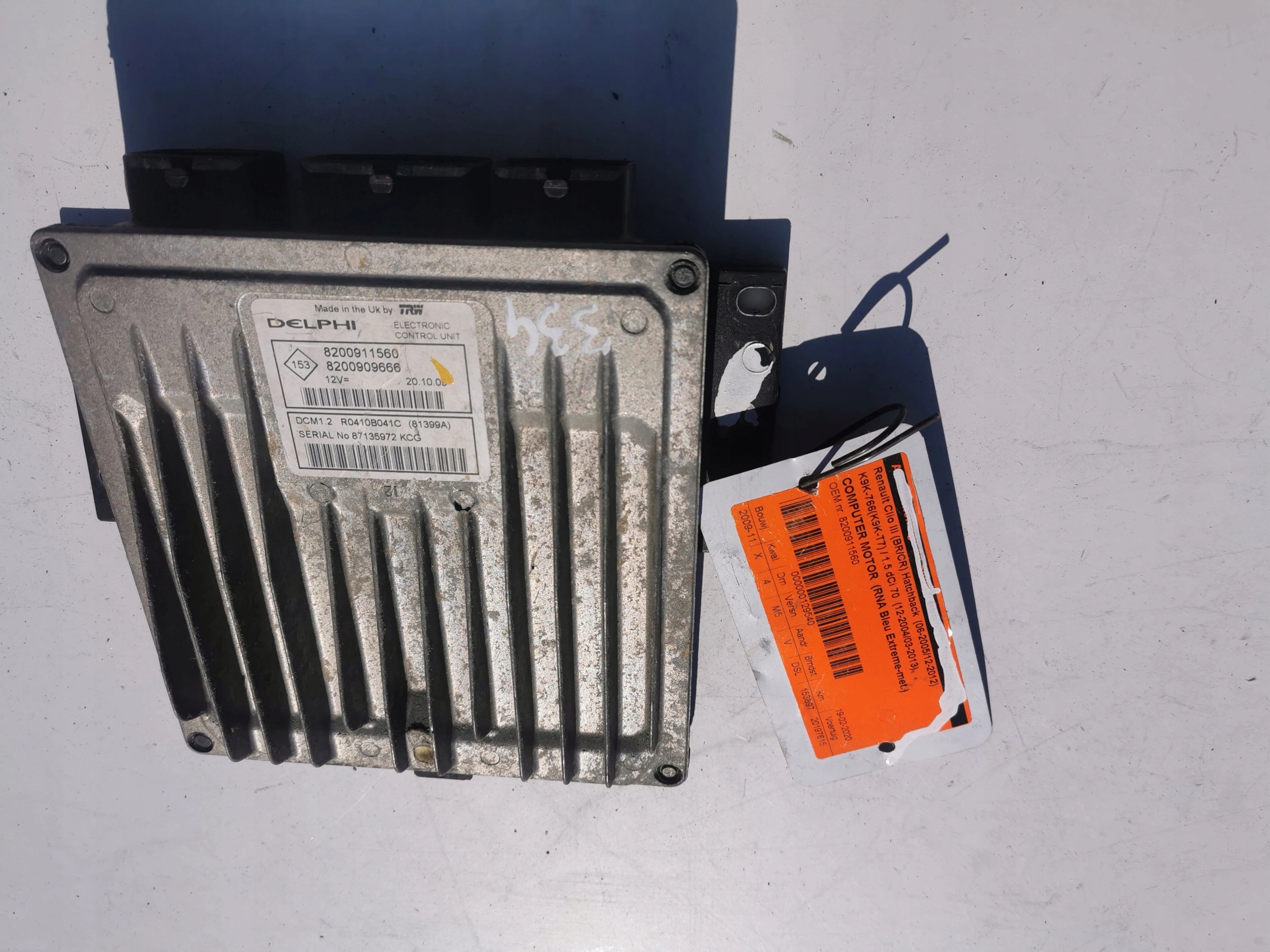 RENAULT CLIO 1.5DCI 8200911560 8200909666 Computer