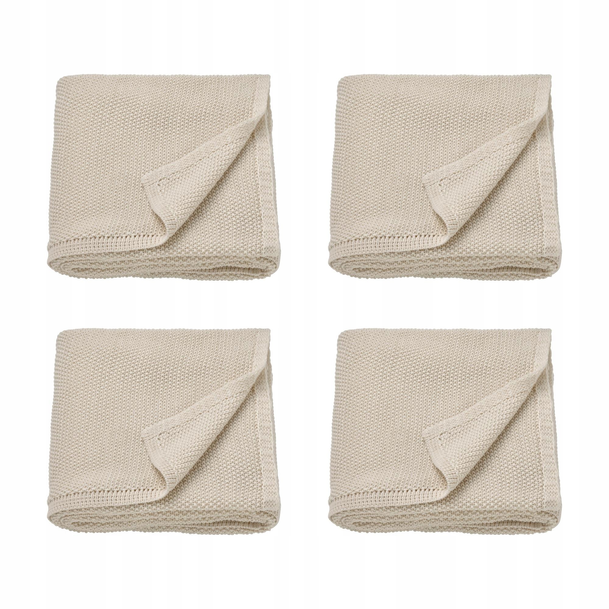 4 ks Krémový pléd Humlemott 130 x 170 cm, měkký, recyklovaný