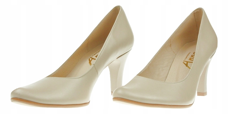 Elegantní lodičky Anna Lícová kůže Béžová 33