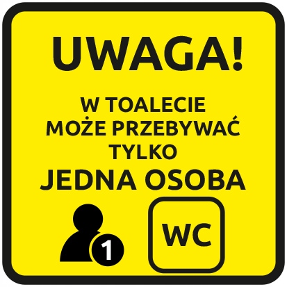 NAKLEJKA NA SZYBĘ 20 cm TOALETA + 1 OSOBA SZKOŁA 2
