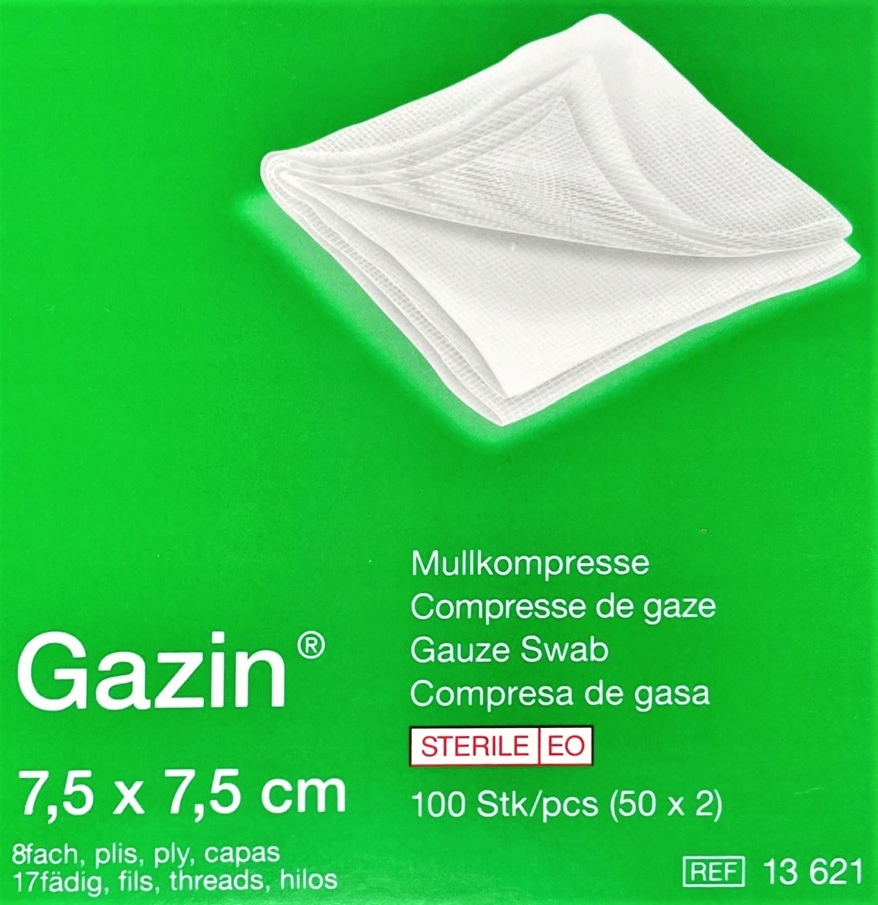 

L&r Gazin 7,5x 7,5cm, 100szt. 17n 8w jałowy