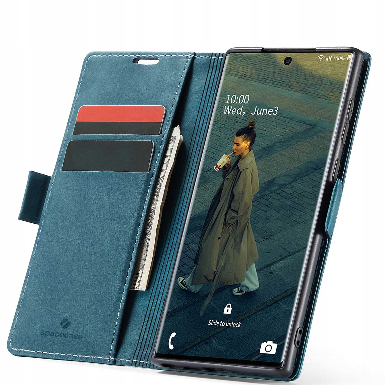 Spacecase Wallet Galaxy Note 20 Ultra modrá