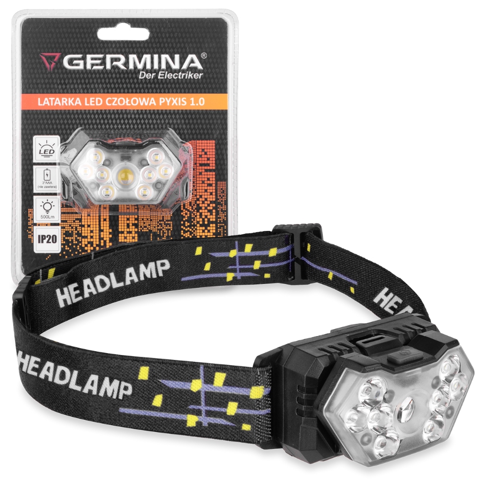Latarka Led czołowa 500lm bateryjna 3xAAA Pyxis 1.0 Germina