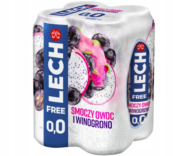 Levně Lech Free Dračí ovoce Nealkoholické pivo 24x500 ml plechovka