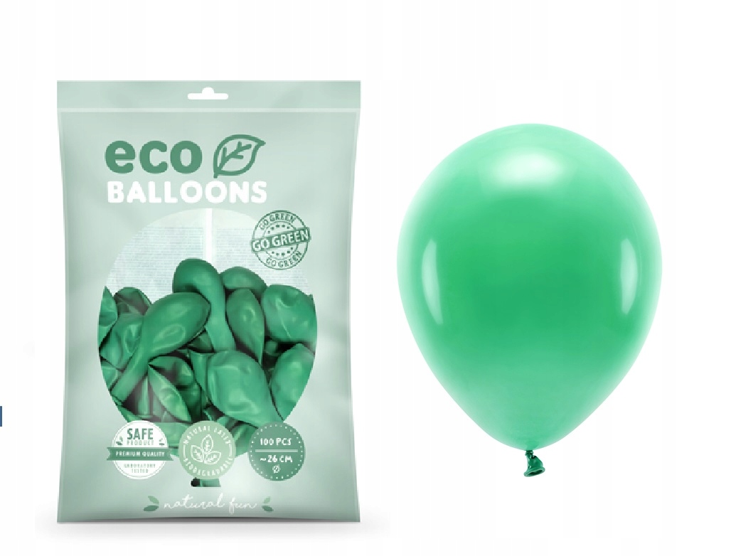 

Balony Eco 26cm zielone100 szt Ekologiczne