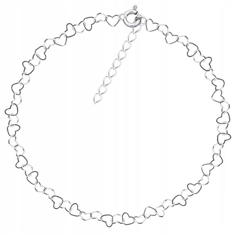 Łańcuszek damski naszyjnik z połączonych serc serca 3,5mm srebro 925 50 cm Rodzaj Rękodzieło Wyrób jubilerski
