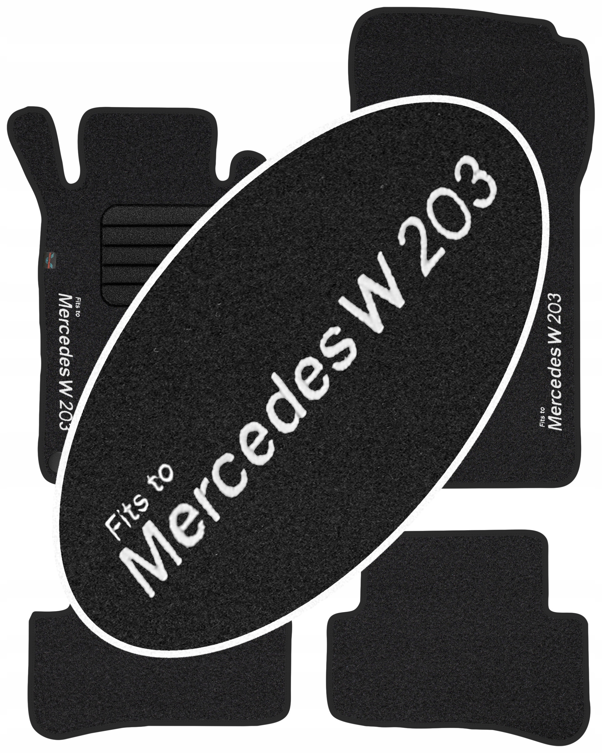 

C Klasa W203 2000-2007 Dywaniki welurowe Haft