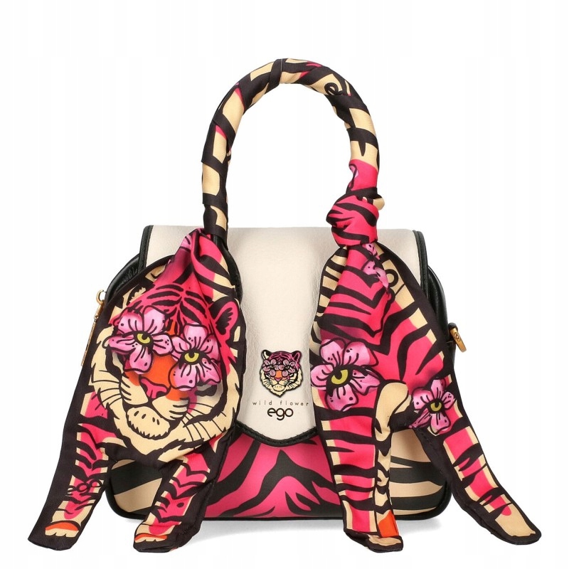 Torebka damska Ego Bloom crossbody skórzana Wild Flower 2 paski modna