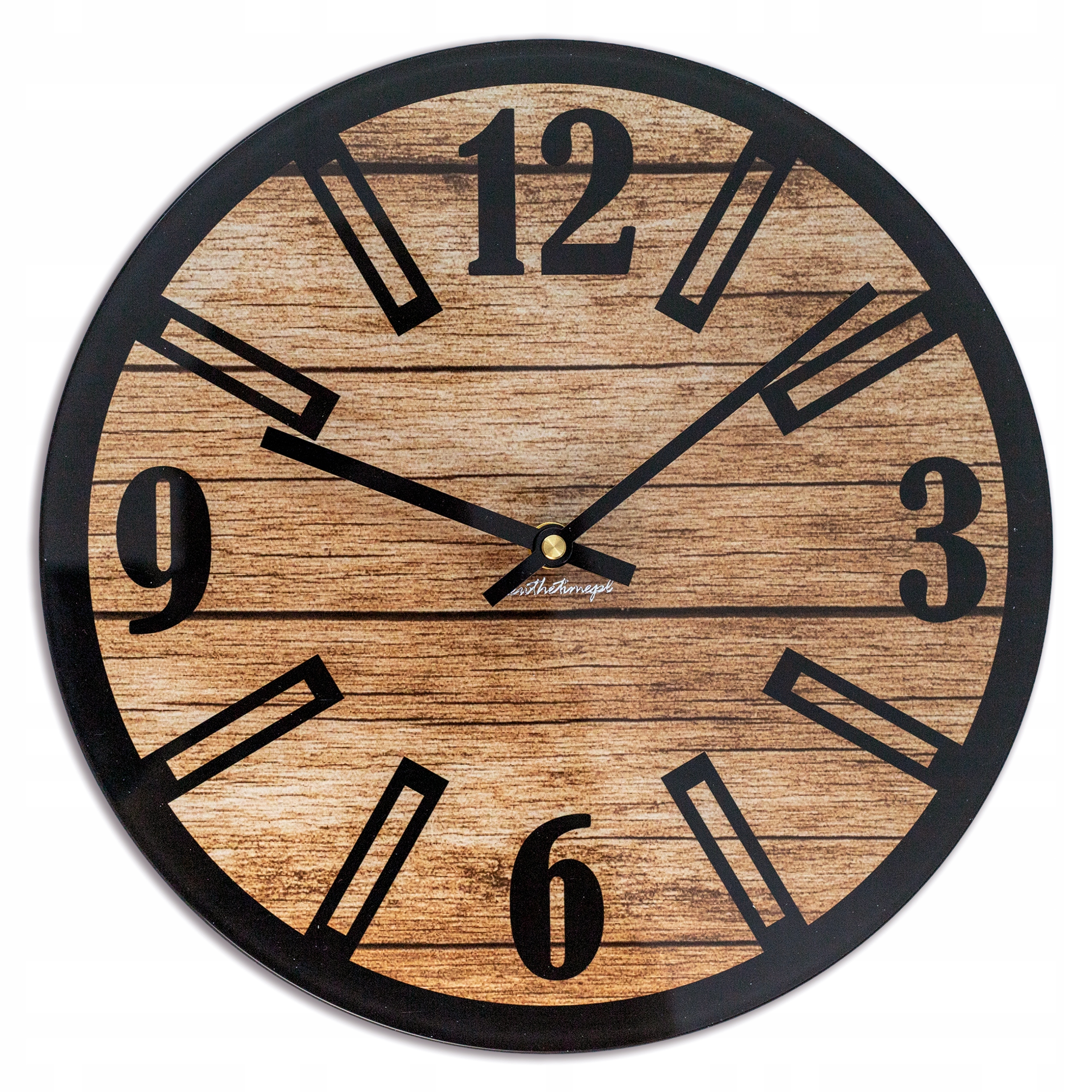 

Szklany Zegar na ścianę loft ścienny Drewno 30CM