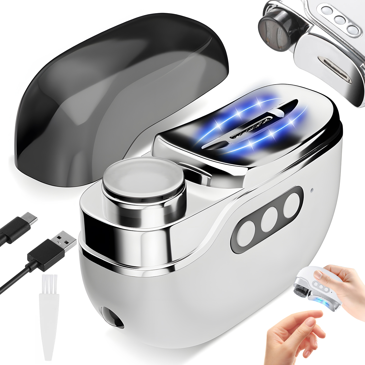 Stříhač Nehtů Automatický Cestovní Bruska Leštička Broušení