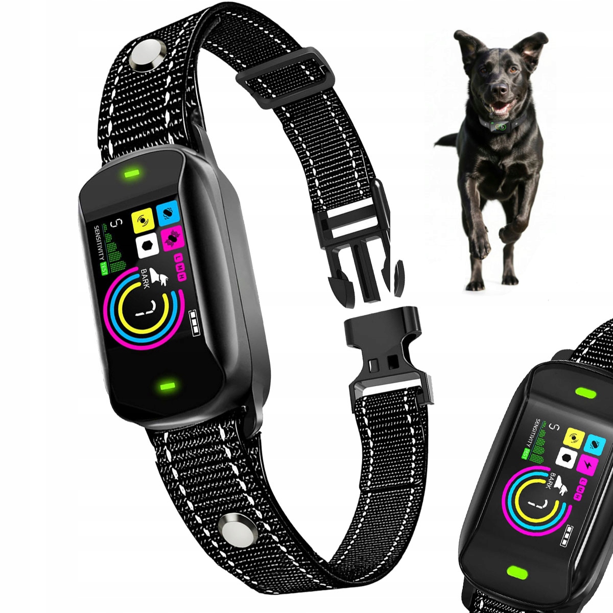 Elektrický výcvikový obojek pro psa s protištěkacím dálkovým ovládáním pro výcvik