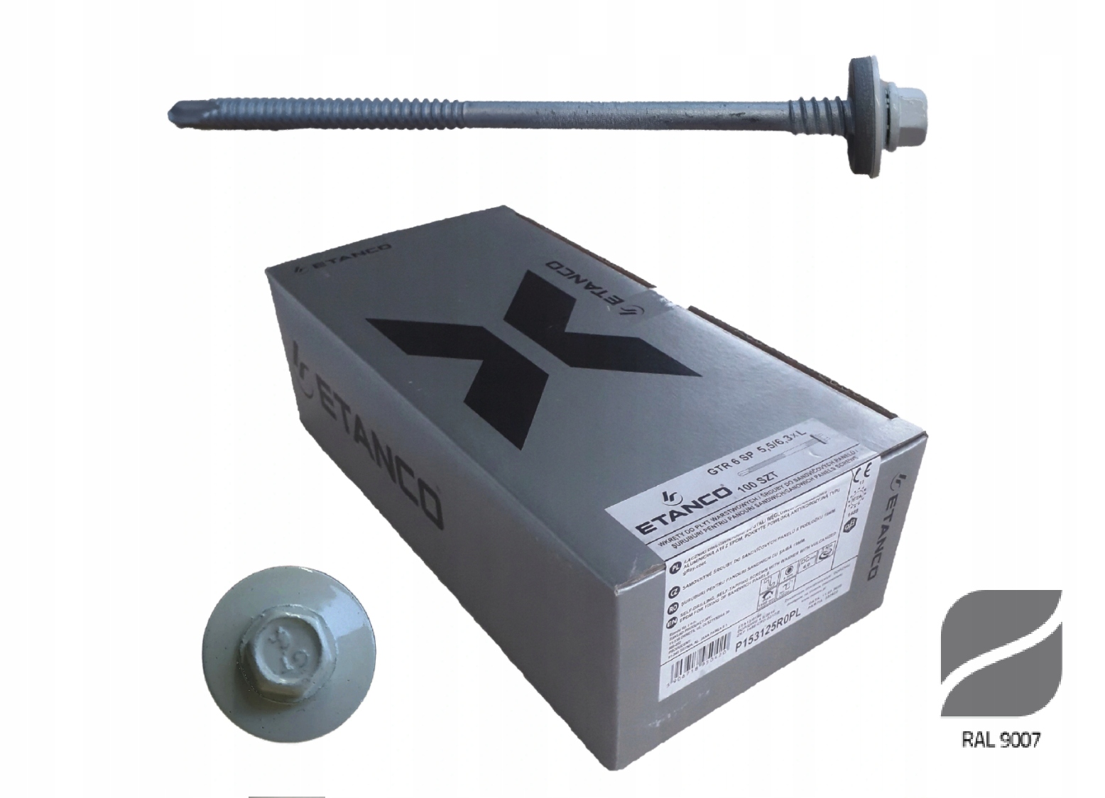 

Wkręty samowiercące do metalu 125mm RAL9007 Szary
