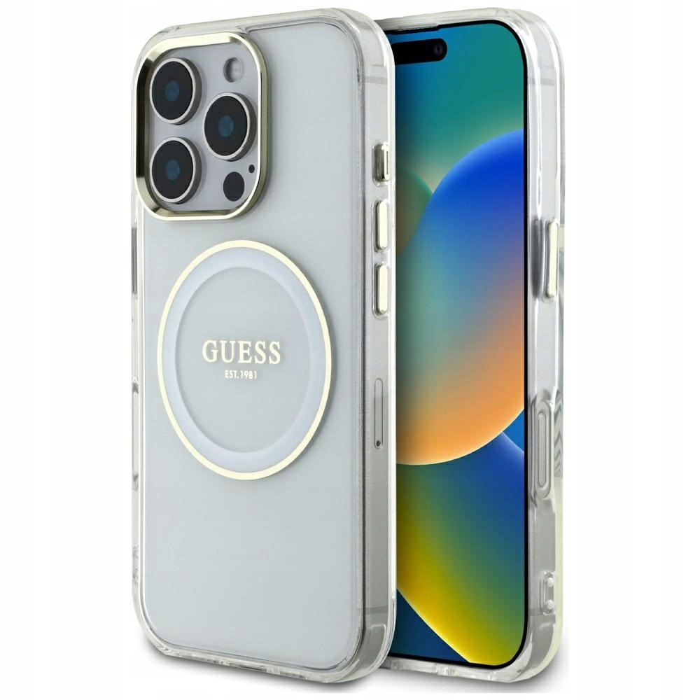 Guess Etui Do Iphone 16 Pro Max Do Magsafe Logo Classic Białe