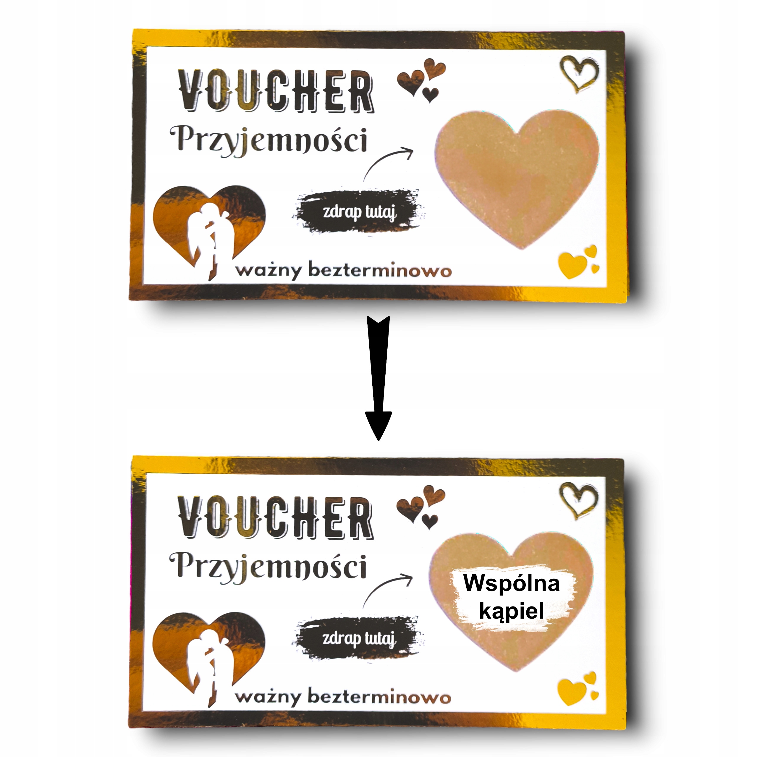 ZDRAPKI MIŁOŚCI PAR Prezent Kupon VOUCHER PRZYJEMNOŚCI ZŁOCONE Kod producenta ZDRAPKA ZŁOTA PRZYJEMNOŚĆI