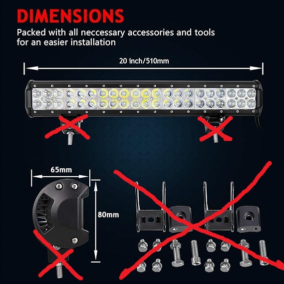 listwa świetlna LED LIGHT BAR D100 Stan opakowania otwarte