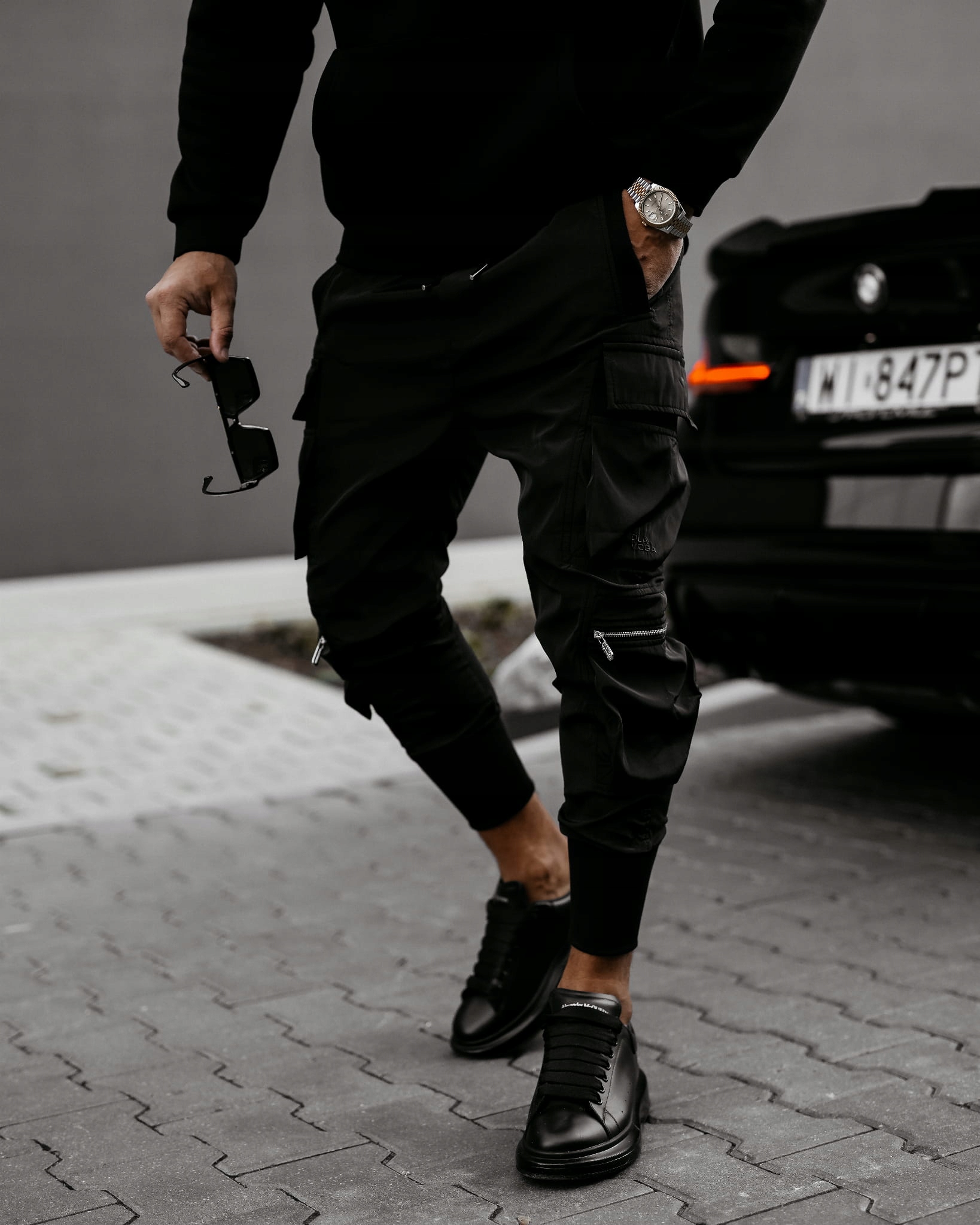 Spodnie jeansy Męskie Olavoga Flynn L czarne