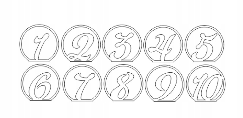 Numery stołów wesele numerki na stolik ślub 1-10 Rodzaj drewno