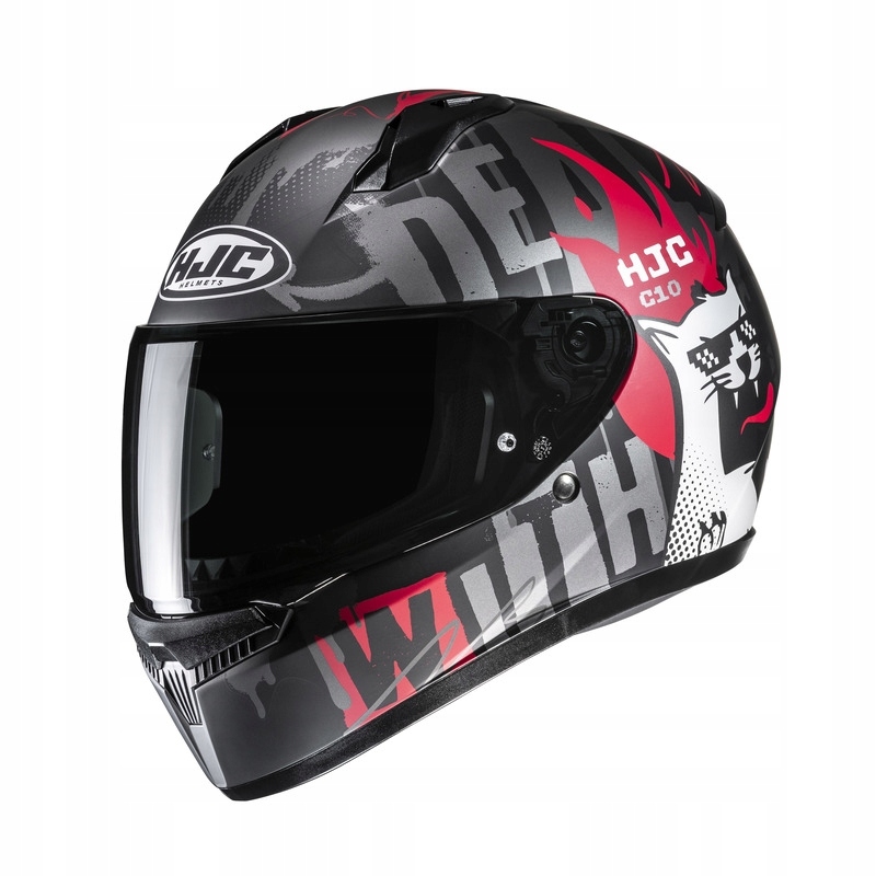 Motocyklová Prilba Hjc C10 Fop Grey Red (3XS) Svetlé Sklo