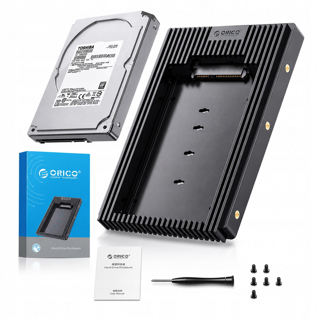 Adapter na dysk Orico D2SS- 6G przejściówka 2,5" na 3,5" czarny Orico