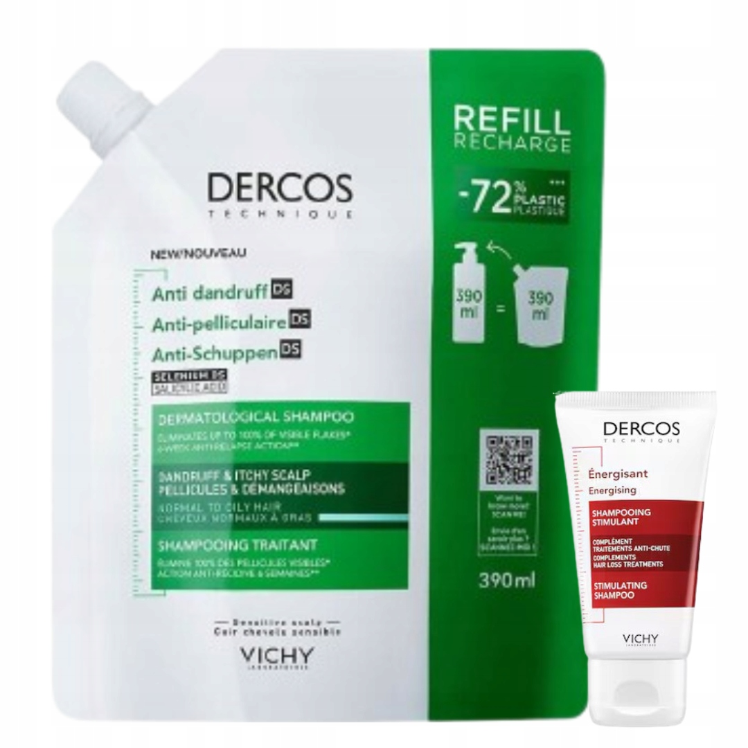Vichy Dercos Ds Szampon Włosy Przetłuszczające 390ml Refill