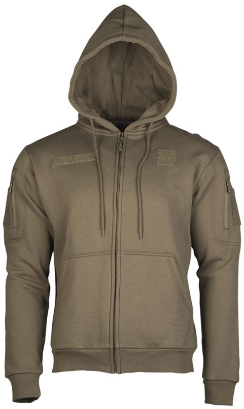 Mil-Tec mikina s kapucí na zip Zelená XL