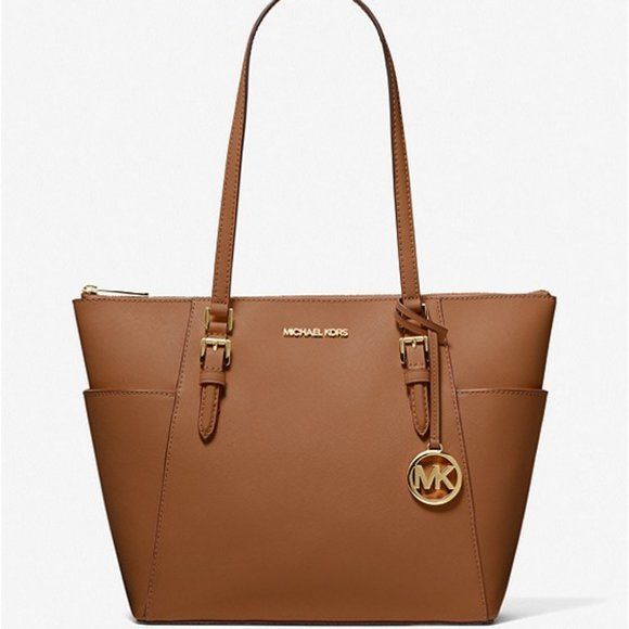 Michael Kors dámská kožená kabelka Charlotte hnědá