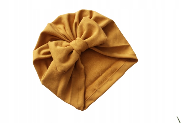 

-Czapka turban musztarda kokardka 44-46