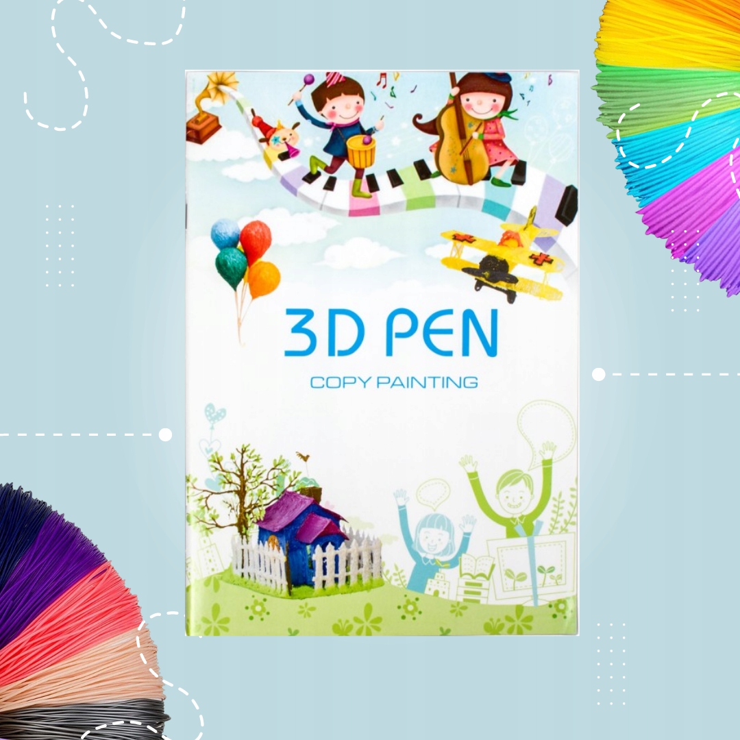 KSIĄŻKA Z SZABLONAMI DO DŁUGOPISU 3D 40 STRON Rodzaj długopis 3D