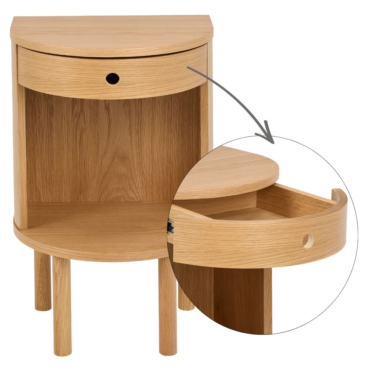 Nočná Skrinka S Úzkou Zásuvkou béžová, klasický nočný stolík do spálne