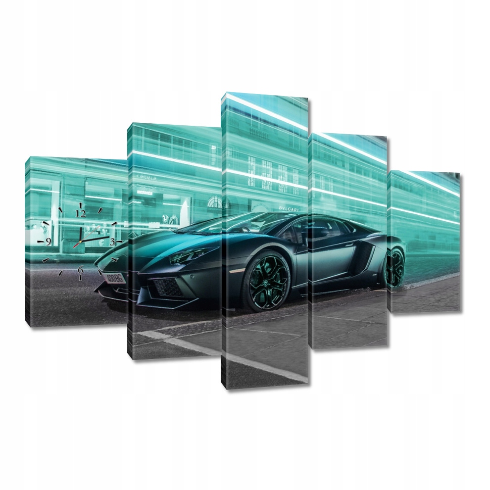 Nástěnné hodiny 150x105 auto Tyrkys
