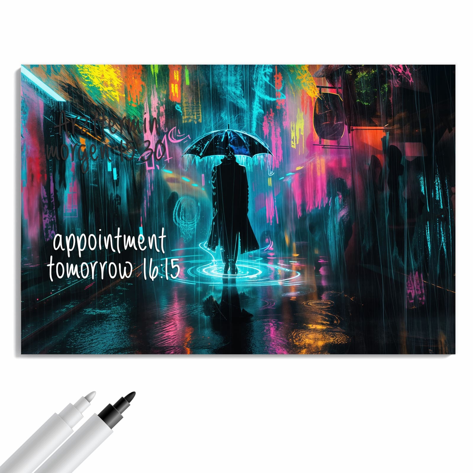 Magnetická tabule Déšť Noc 90 × 60 cm
