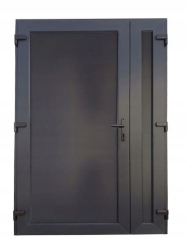 DRZWI ZEWNĘTRZNE PCV DWUSKRZYDŁOWE ANTRACYT NA WYMIAR