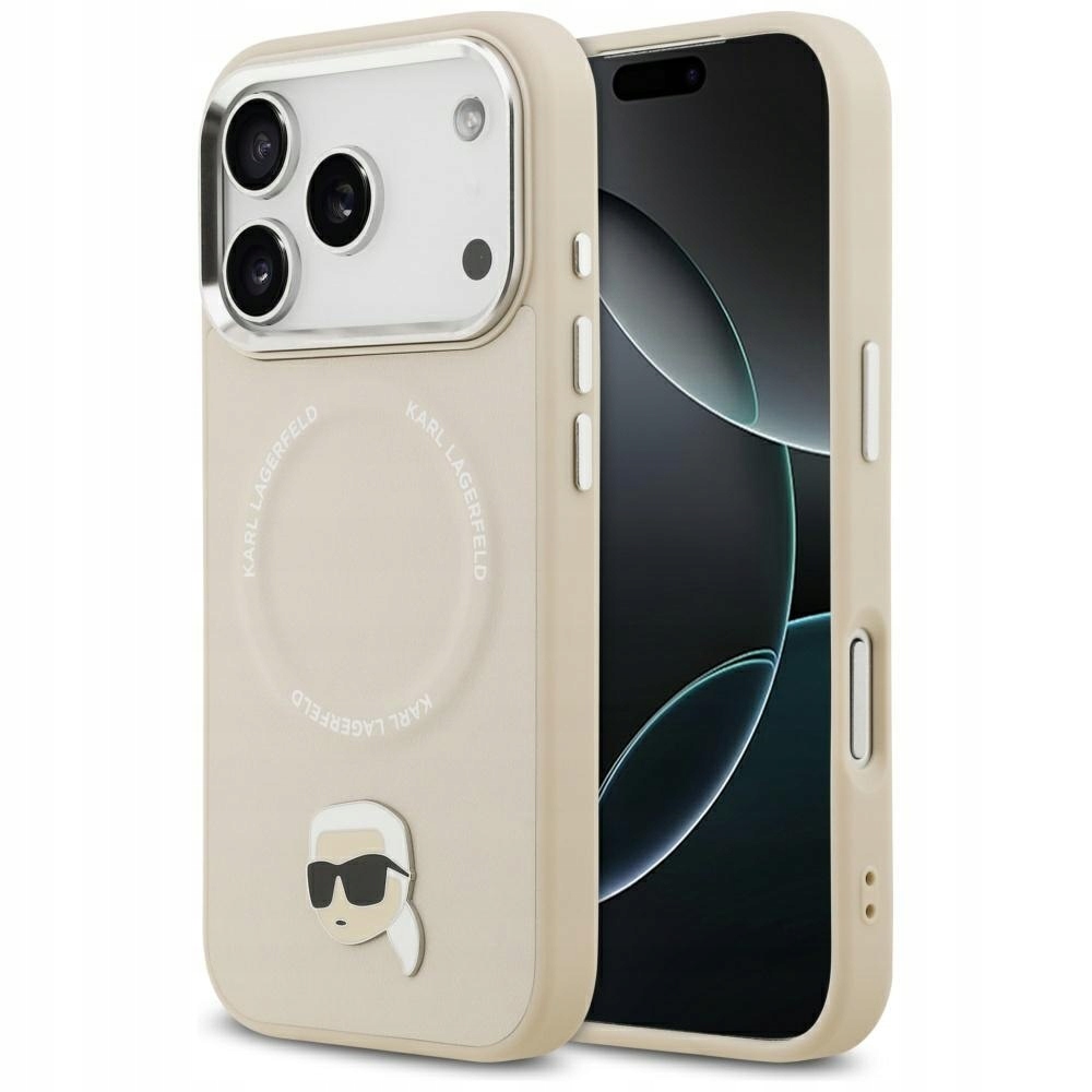Etui Karl Lagerfeld Karl Pin MagSafe doiPhone 17 Pro beżowy