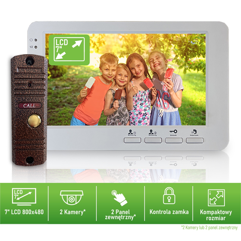 Videovrátnikový set VID-7W-42Br, jednozložkový, antivandalový