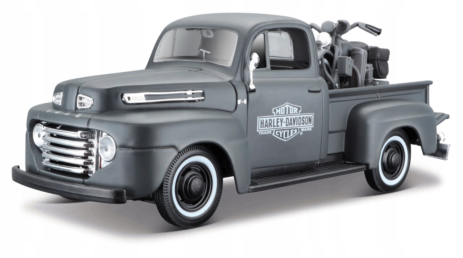 Maisto-Harley-Davidson Custom,1948 Ford Pickup+1:24 1942 Wla Flathead,1:24