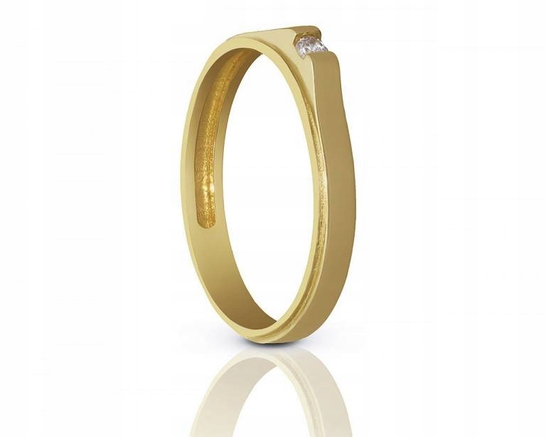 Zlatý prstýnek 585 s jedním zirkonem