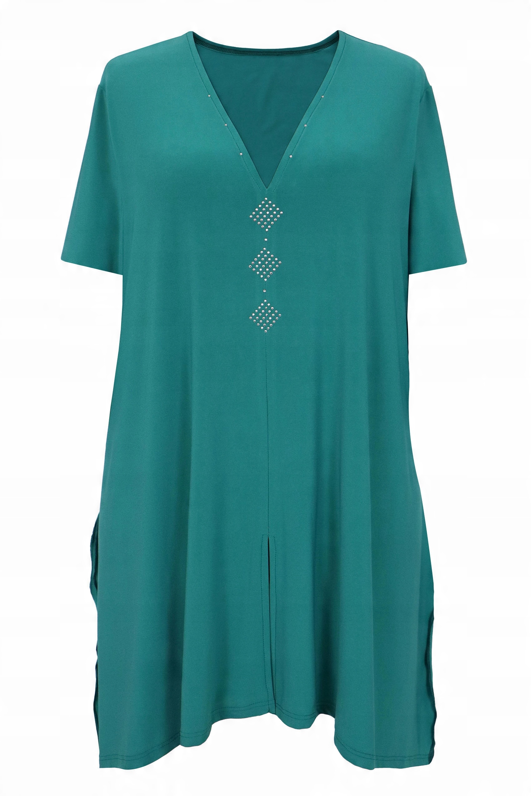 

elegancka długa Tunika turkus 2XL 52 54
