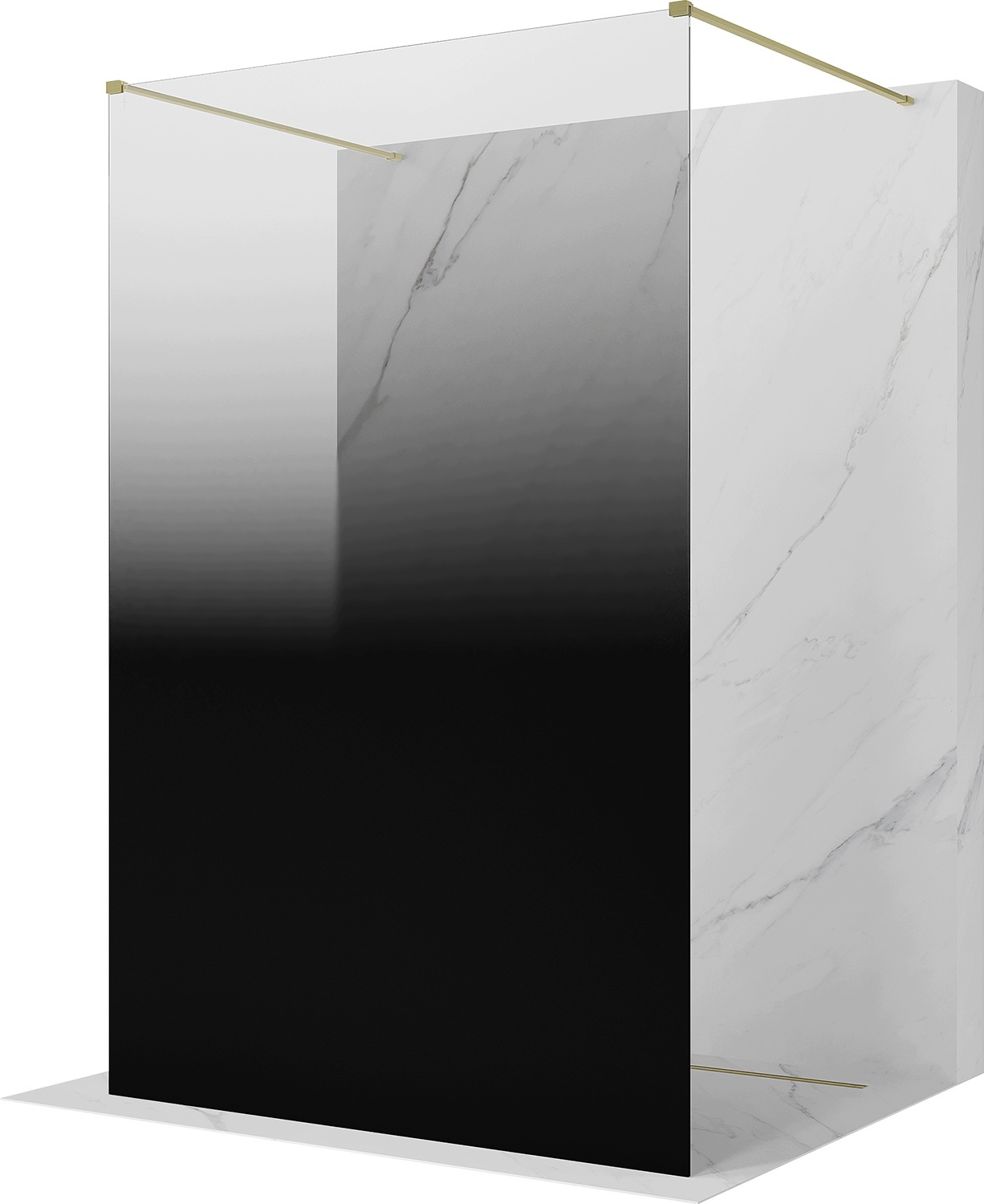 Mexen Kioto Ścianka Prysznicowa 130X200 CM Czarna 8MM Złota Szczotka