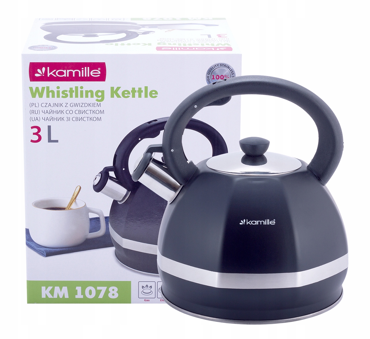 

Czajnik Stalowy Z Gwizdkiem Indukcja 3,0 L Kamille