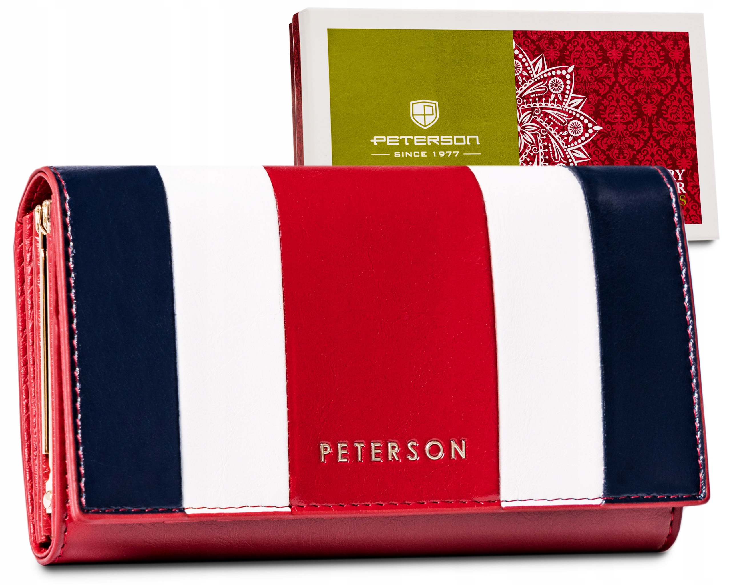 Peterson peněženka z pravé kůže, vícebarevná Ptn PL-466-4712 Mult