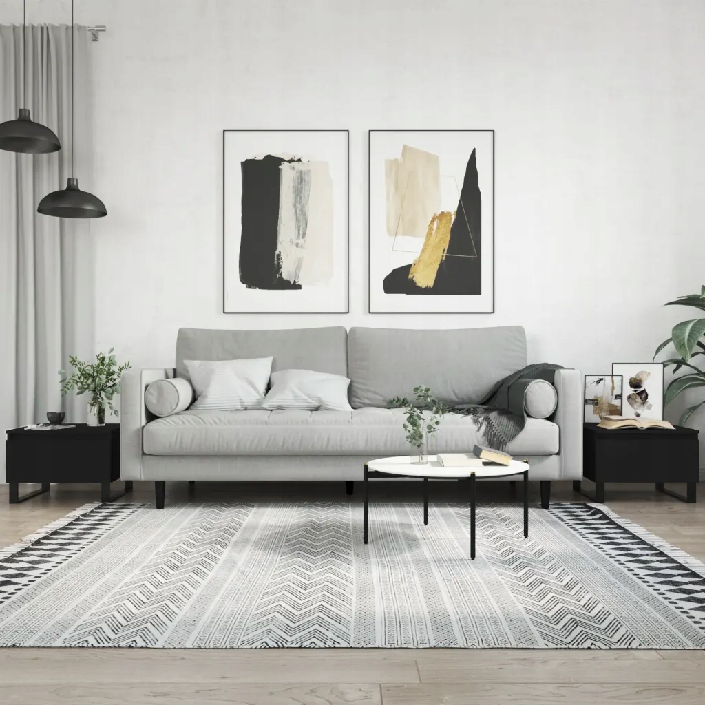 Konferenční stolky 2 ks černé 50 x 46 x 35 cm kompozitní dřevo Černý 830879