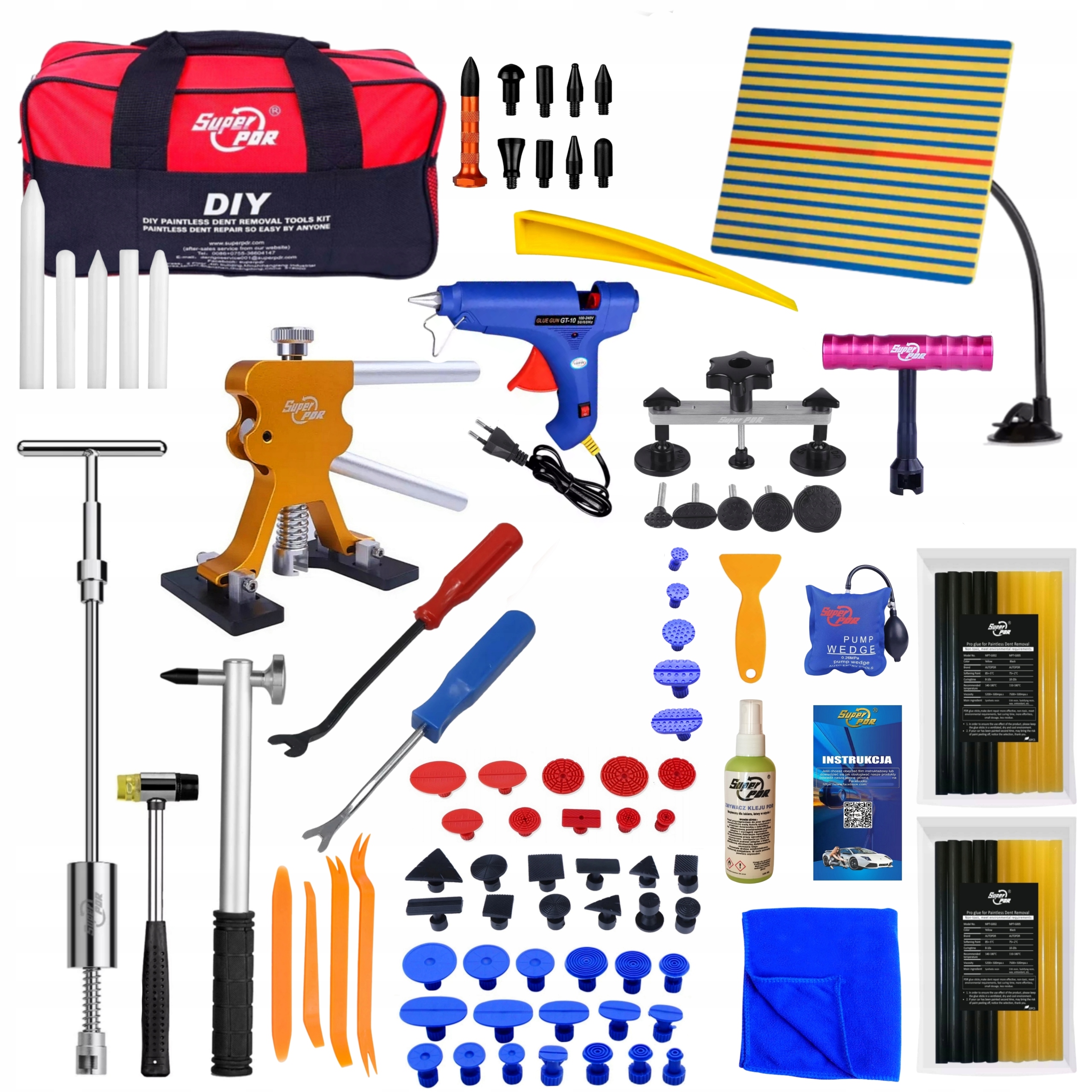 ZESTAW PDR PULLER KLEJ MLOTEK BEZWLADNOSCIOWY