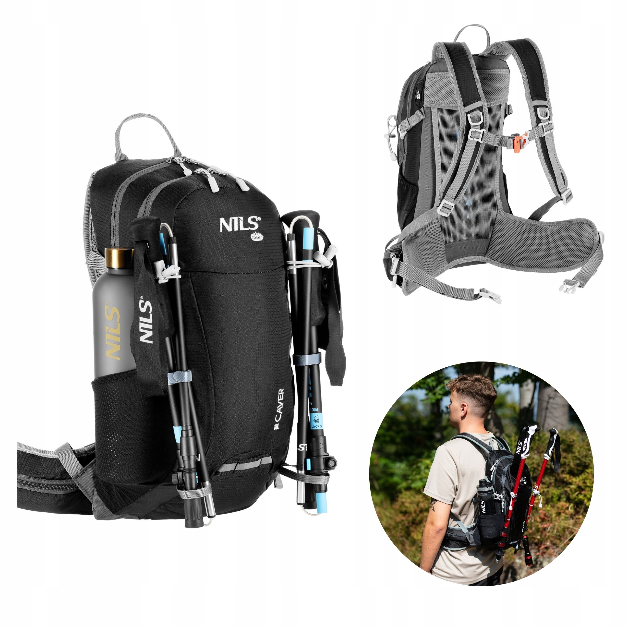 Batoh turistický trekingový outdoorový do hor s pláštěnkou 18 L Nils Camp