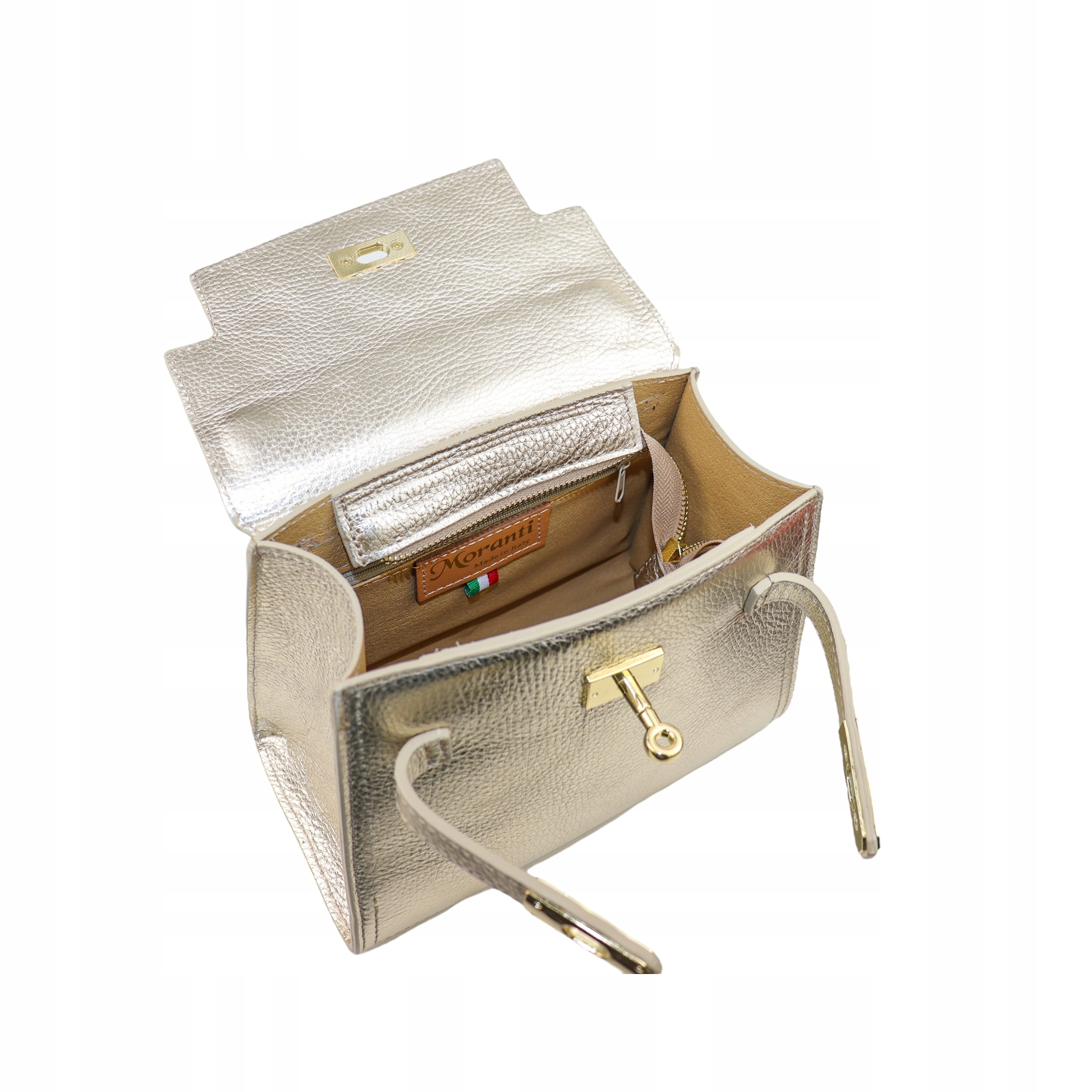 Torebka Damska Skóra naturalna Bożena Złoty Wzór dominujący bez wzoru