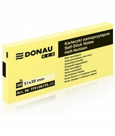 

Karteczki samoprzylepne Donau 51x38 mm 3x100k.